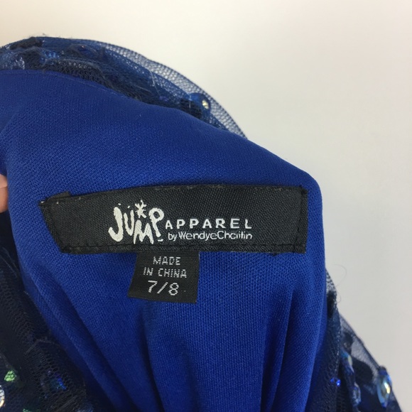 Jump Apparel Sequin Blue Prom Dress - Picture 2 of 8